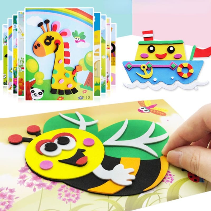 Em promoção! 20pcs 3d De Espuma De Eva Adesivo Jogo De Quebra-cabeças Diy  Animais Dos Desenhos Animados De Aprendizagem Do Ensino De Artes Artesanato  De Brinquedos Para A Criança Handmade Art Kit