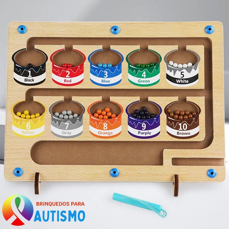 Brinquedo Cognitivo Montessori Labirinto Cores