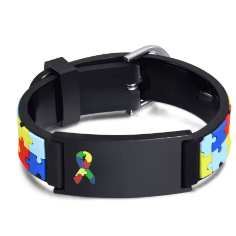 Pulseira Autista Personalizada de Silicone Ajustável | 3% OFF no Pix