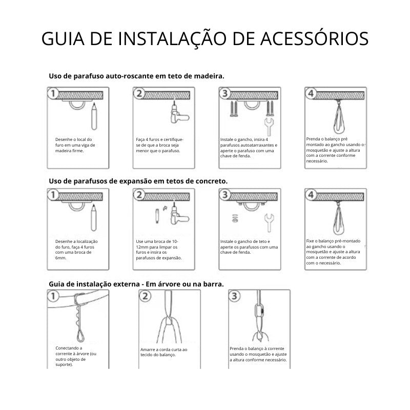 Balanço Sensorial Guia de Instalação