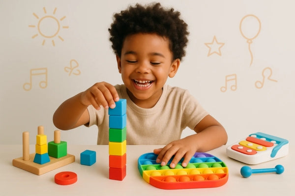 criança autista brincando e se divertindo 