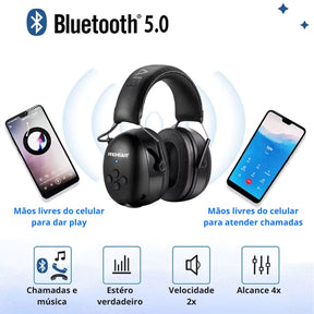 Abafador de Ruído Adulto Bluetooth 5.0