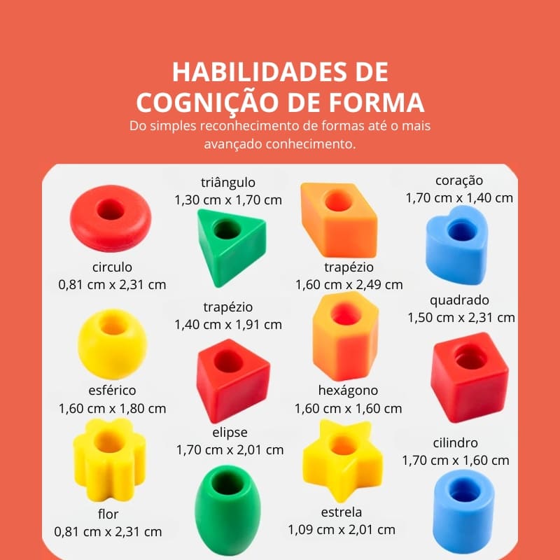 Formas Plásticas Coloridas Tamanho das Peças