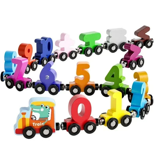 Brinquedo Montessori Trem Magnético de Madeira