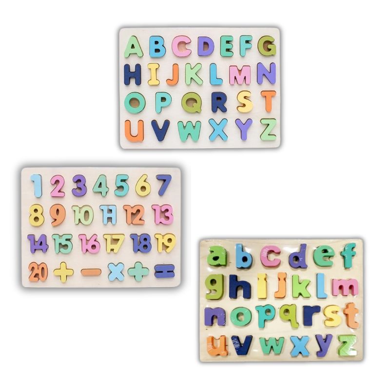 Kit Brinquedo Pedagógico Letras e Números 3 Tabuleiros