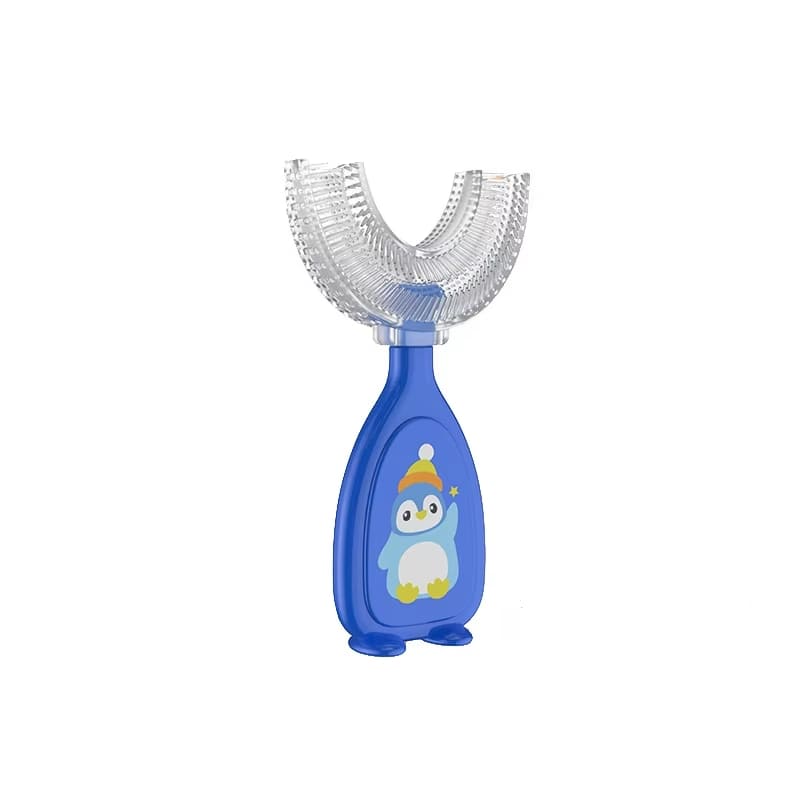 Escova de Dente Infantil 360° em Silicone Macio Azul