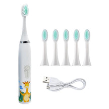 Escova de Dente Infantil Elétrica - Desenho Animado Branco