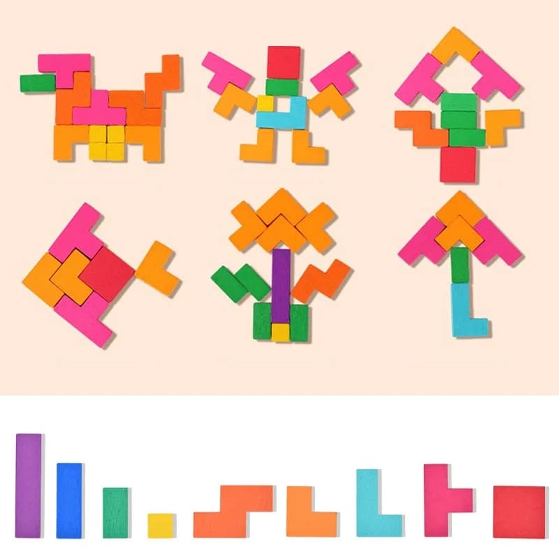 Jogo Blocos de Construção 128 Peças - Brinquedo Montessori 3 Anos 02