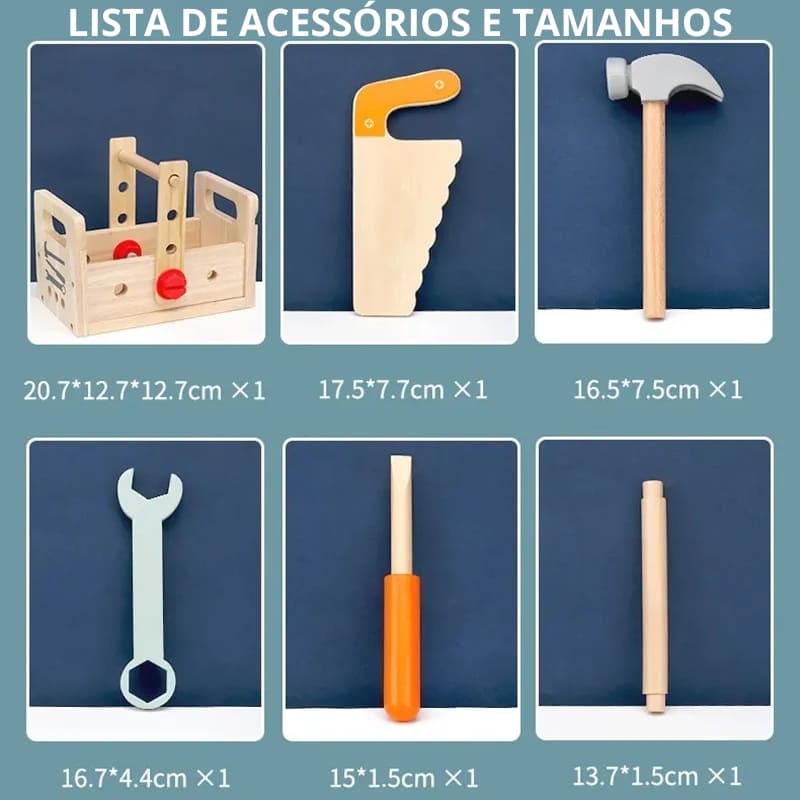 Kit de Ferramentas Infantil Itens