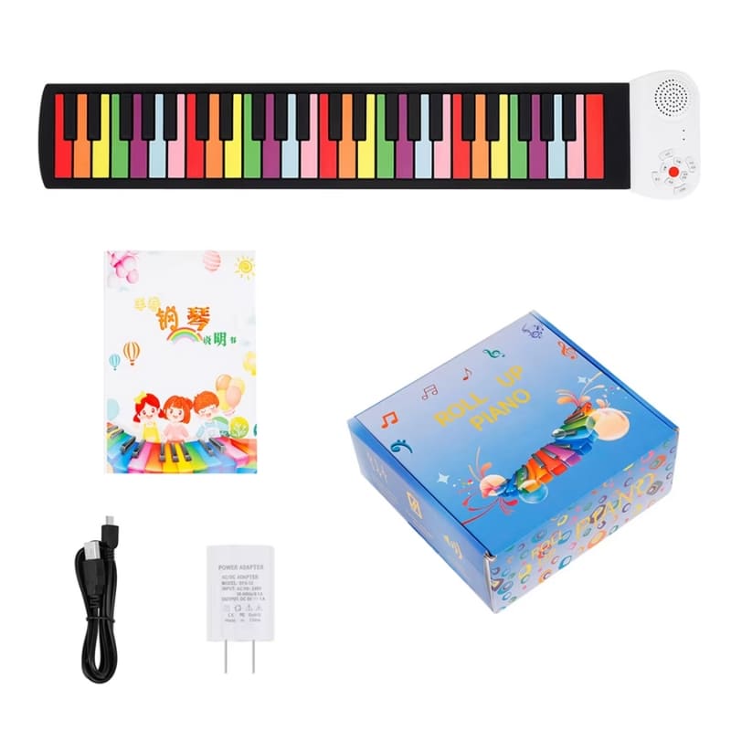 Piano Infantil Portátil - 49 Teclas Dobrável