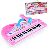 Piano Infantil com Microfone Rosa