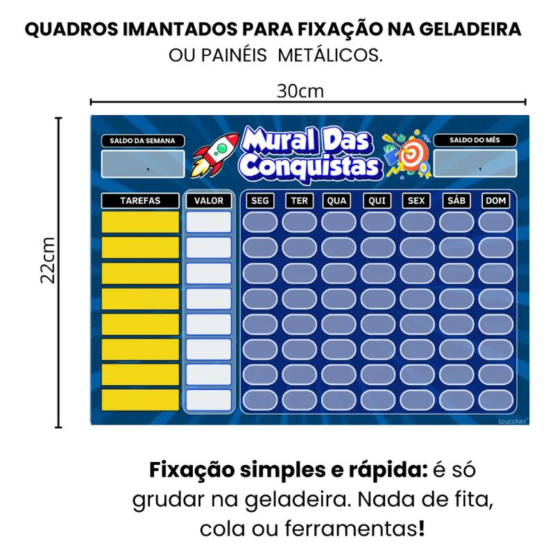 Quadro de Rotina Infantil Magnético