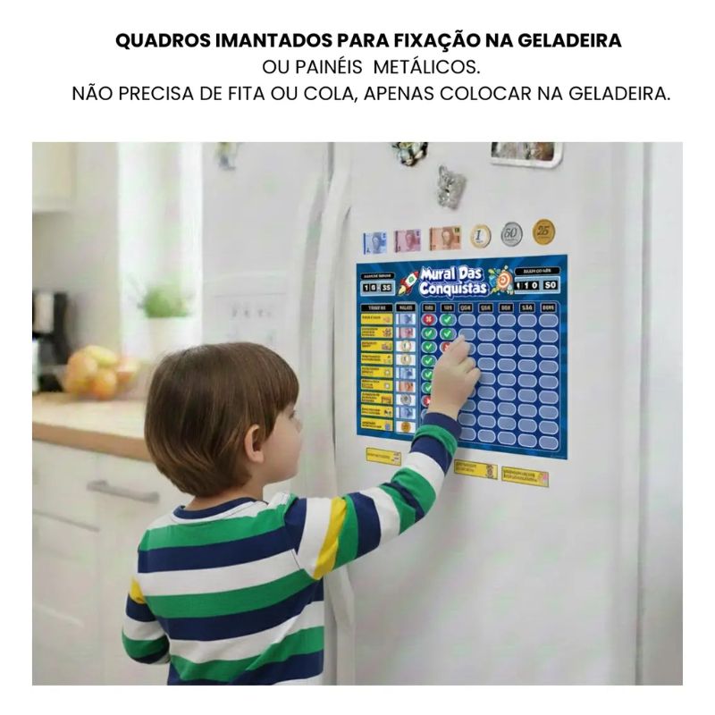 Quadro de Rotina Infantil Magnético - Mesada Inteligente